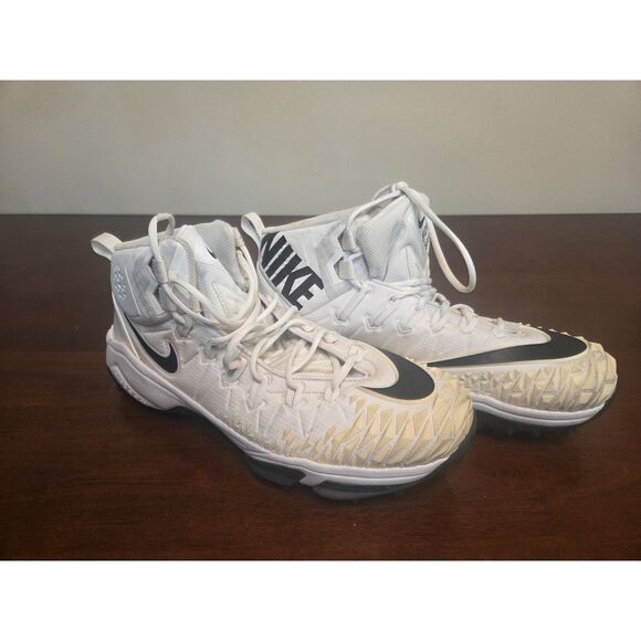 ​Nike Zoom Force Savage Elite TD Football Cleats White Black 923306-101 Size 14